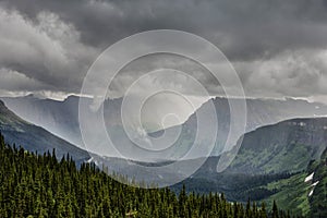 Heavy rain at Logan Pass, Glacier National Park