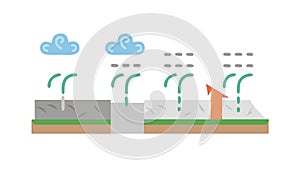 Heavy Rain Storm Landscape Weather Vector, vector design Generative AI