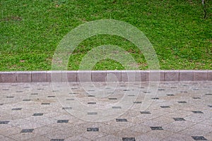 Heavy rain on walkway tile