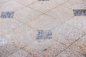 Heavy rain on walkway tile