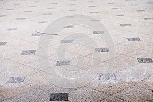 Heavy rain on walkway tile