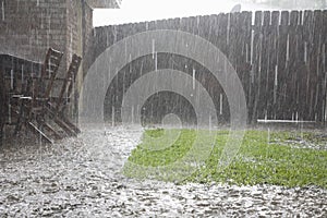 Heavy Rains In Backyard