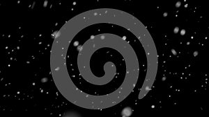 Heavy snow falling with alpha, looped