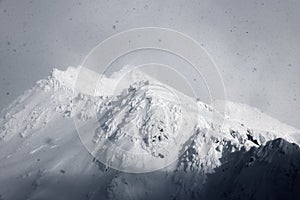 Heavy snow over the Transylvanian Alps.