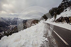 Snowfall in the hills of Soldeu, Andorra photo