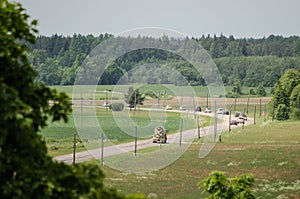 Heavy traffic on asphalted country road