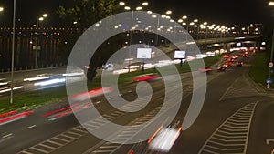 Heavy traffic in a big city, asphalt, day, time lapse