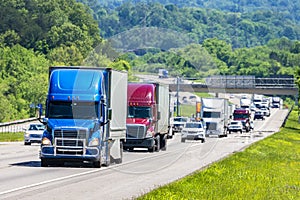 Heavy Traffic On The Interstate Highway