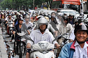 Heavy traffic in Saigon