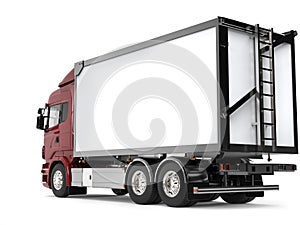 Heavy transport truck - rear view