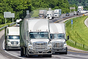 Heavy Truck Traffic on an Interstate Highway