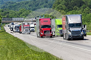 Heavy Truck Traffic On Tennessee Interstate