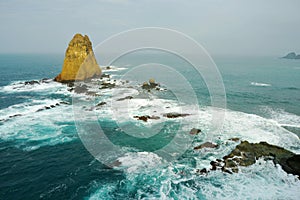 Heavy wave concussion on Rock photo