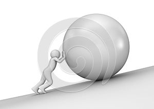 Heavy weight - man and stone