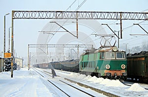 Heavy winter at the railway station