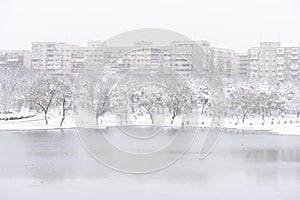 Heavy Winter Snow In Bucharest