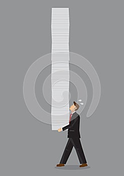 Heavy workload Conceptual Cartoon Vector Illustration