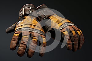 Heavyduty leather work gloves with reinforced palm