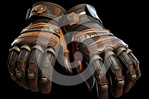 Heavyduty leather work gloves with reinforced palm