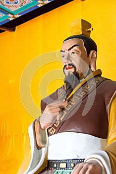 Liu bei Statue at Zhaoyun Temple. a famous historic site in Zhengding, Hebei, China. photo