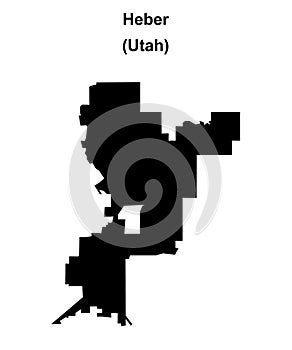 Heber outline map