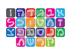 Colorful Hebrew alphabet blocks