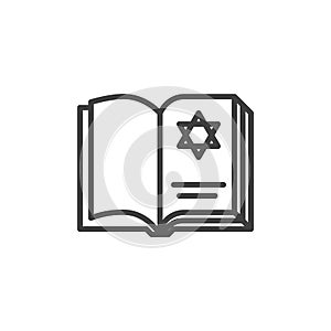 Hebrew Bible line icon
