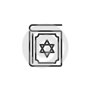 Hebrew Bible line icon