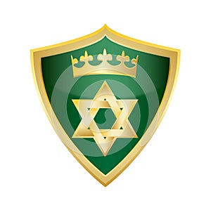 Hebrew Jewish Star of magen david shield vector photo