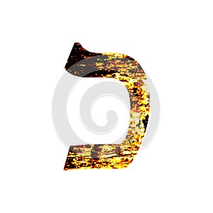 Hebrew letter Kaf. Shabby gold font. The Hebrew alphabet photo