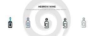 Hebrew wine icon in different style vector illustration. two colored and black hebrew wine vector icons designed in filled,