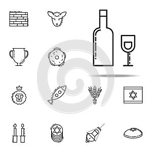 Hebrew Wine icon. Judaism icons universal set for web and mobile