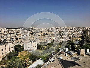 Hebron view with Israeli and Palestinian sides