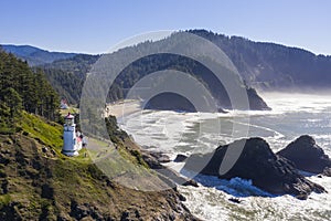 Heceta Head Lighthouse On The Oregon Coastline