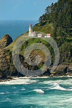 The Heceta Head Lighthouse on the Pacific coast in Oregon, USA
