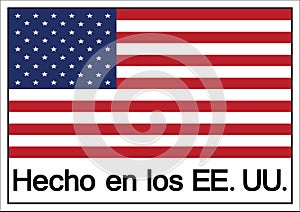 Hecho en los EE. UU. Symbol Sign, Vector Illustration, Isolate On White Background Label .EPS10 photo