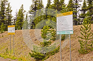 Heckman Pass advisory sign