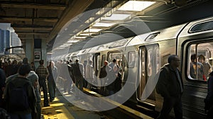 hectic busy subway photo
