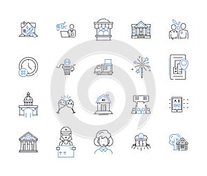 Hectic lifestyle line icons collection. Busy, Chaotic, Demanding, Frantic, Stressful, Nonstop, Overwhelming vector and