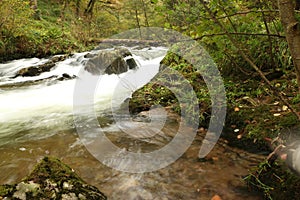 Heddon valley rapids swelled up after heavy rainfall