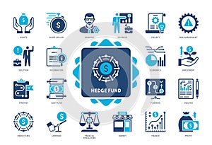 Hedge Fund solid icon set