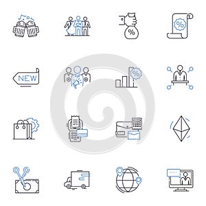 Hedge markets line icons collection. Futures, Options, Derivatives, Arbitrage, Risk, Portfolio, Short vector and linear