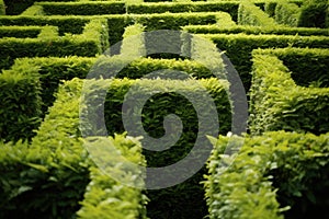 a hedge maze with no visible exit