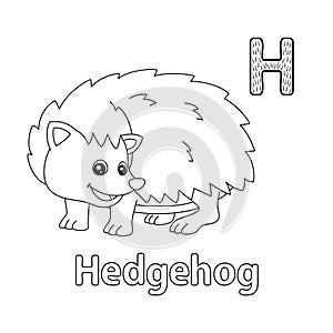 Hedgehog Alphabet ABC Coloring Page H