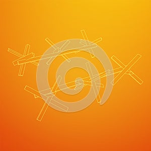 Hedgehog antitank defence. Wireframe low poly mesh.