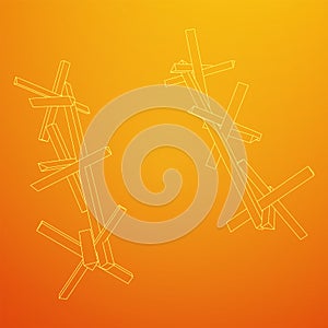 Hedgehog antitank defence. Wireframe low poly mesh.