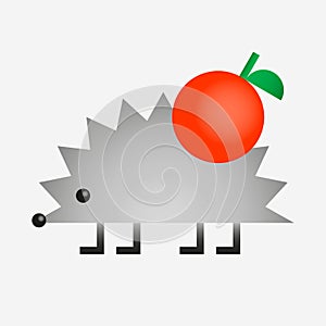 Hedgehog with apple gradien color icon