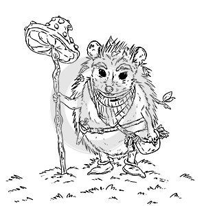 Hedgehog gatherer fantasy adventure children book illustration