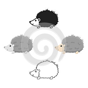 Hedgehog icon cartoon,black. Singe animal icon from the big animals cartoon,black.