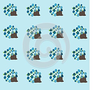 Hedgehog printed pattern vector illustration